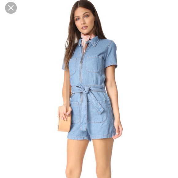 Madewell Denim Zip Romper - Picture 2 of 7